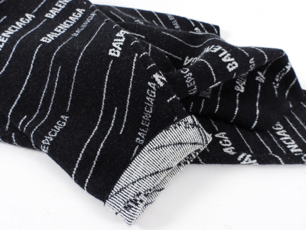 Balenciaga Black Wool Logo Knit Sweater - S / M
