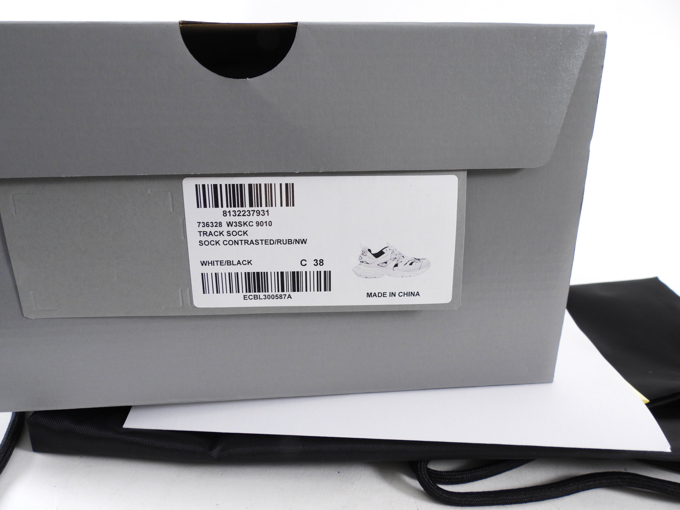 Balenciaga Black and White Track Sneakers - 38 (fits like 37 / 7)