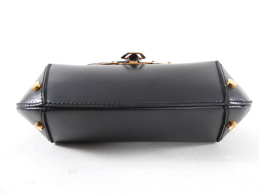 Balenciaga 2007 Black Tron Handbag with Gold Clasp