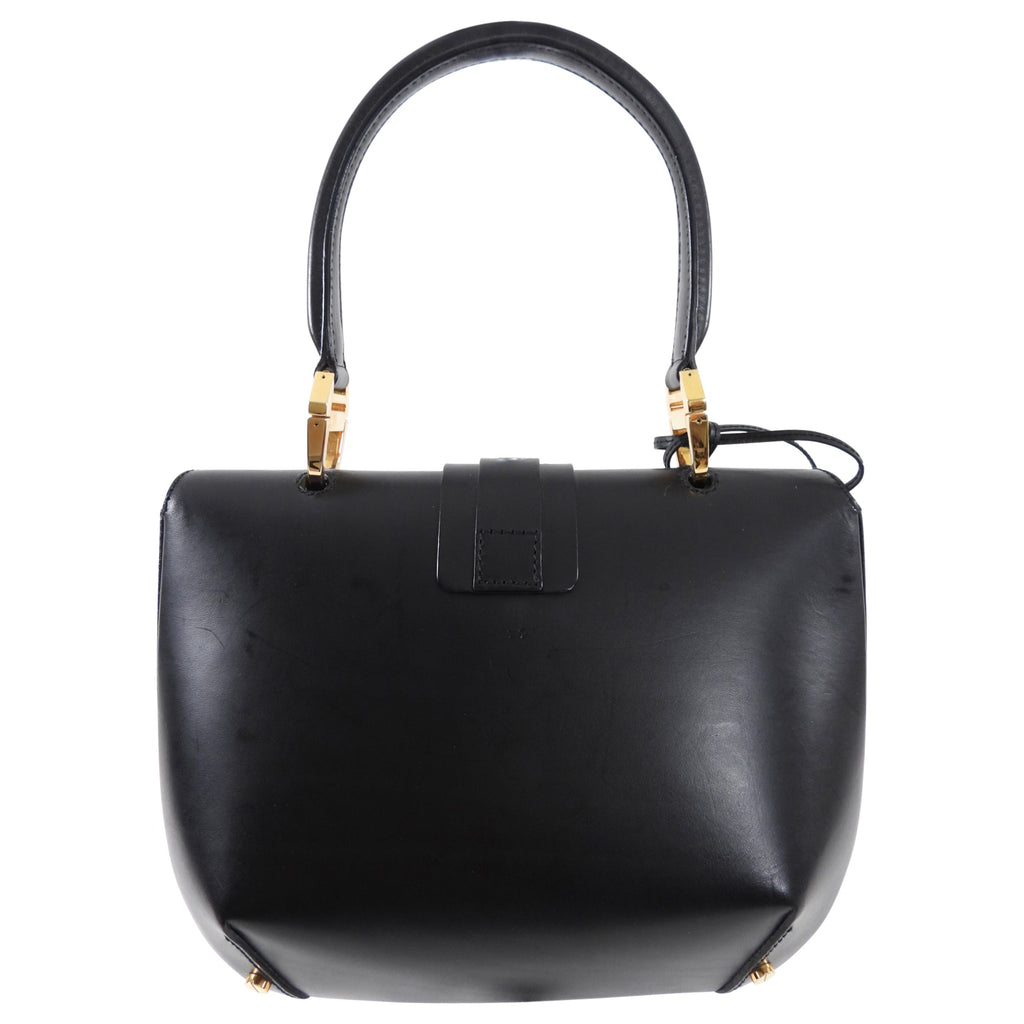 Balenciaga 2007 Black Tron Handbag with Gold Clasp