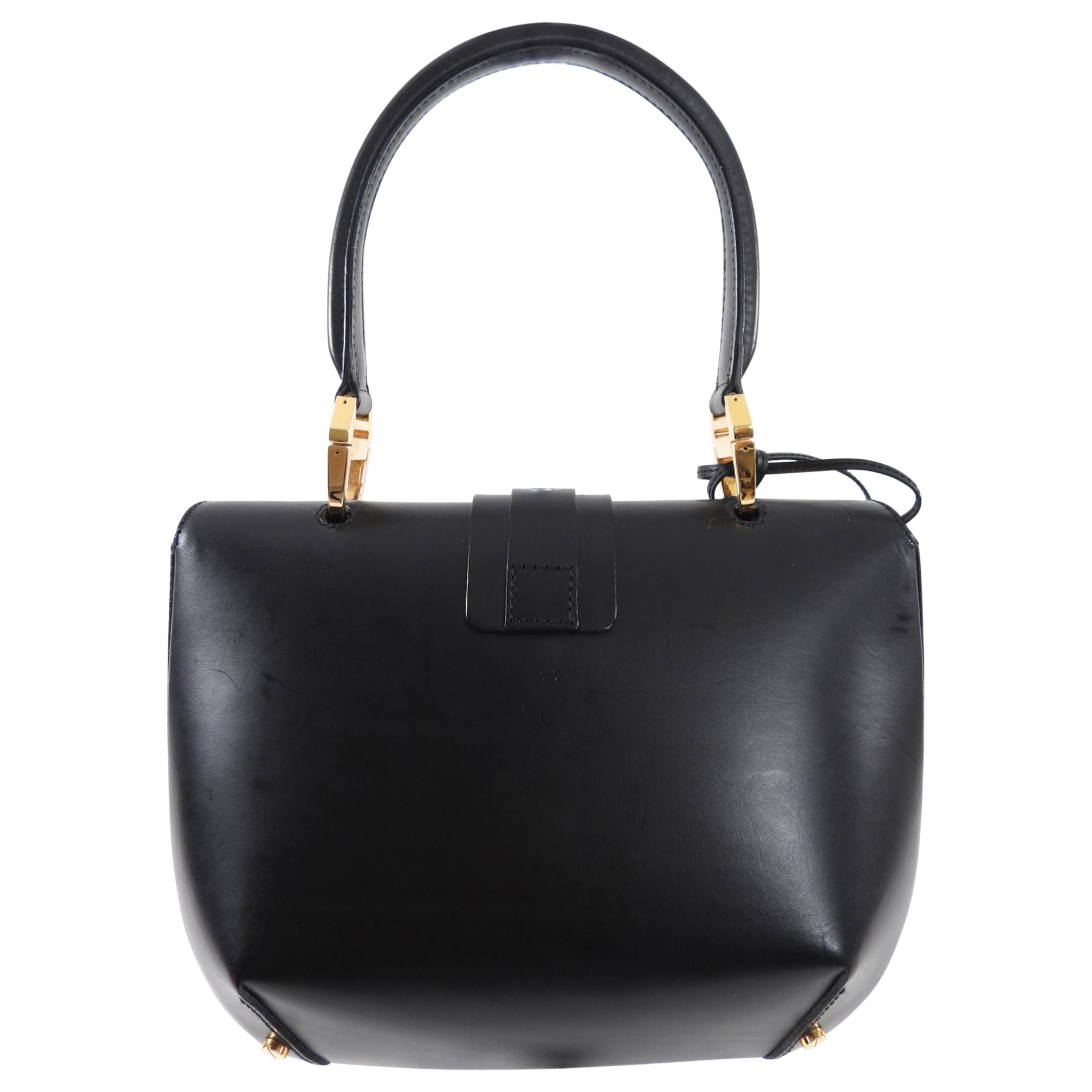 Balenciaga 2007 Black Tron Handbag with Gold Clasp