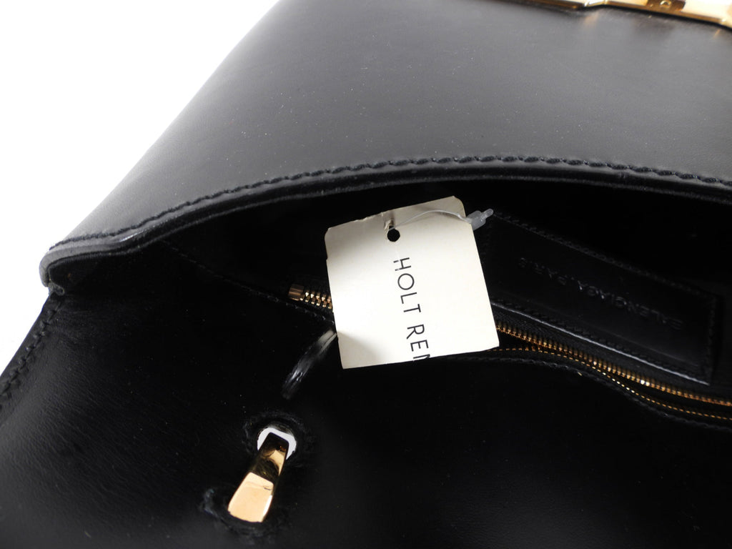 Balenciaga 2007 Black Tron Handbag with Gold Clasp
