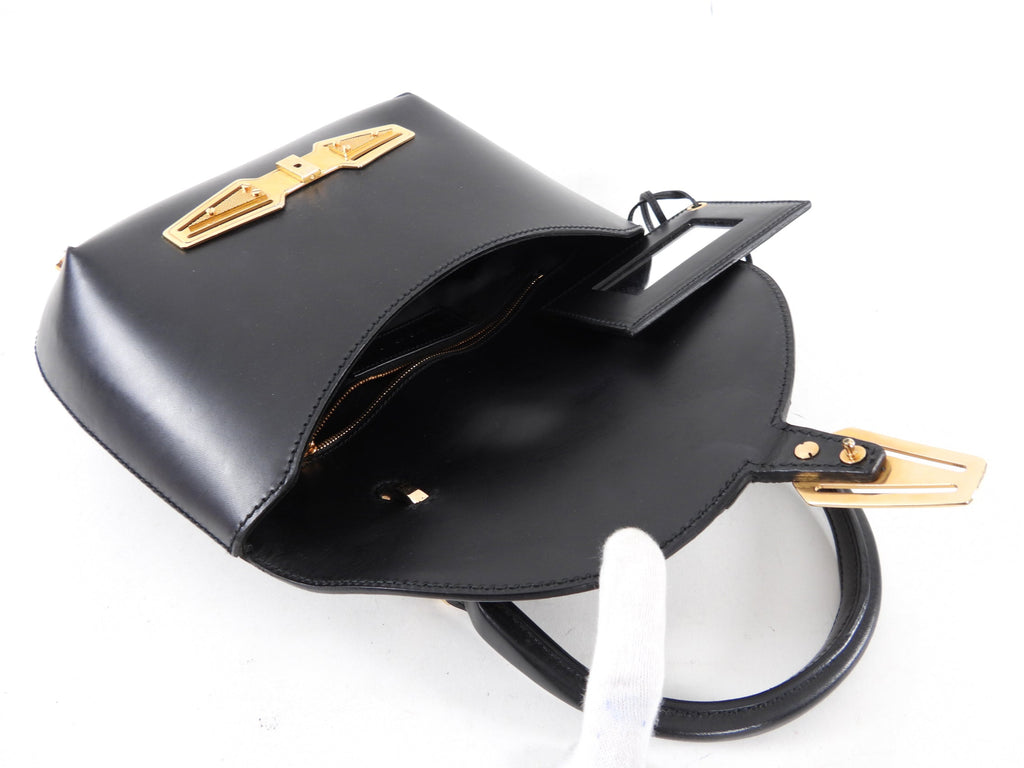Balenciaga 2007 Black Tron Handbag with Gold Clasp
