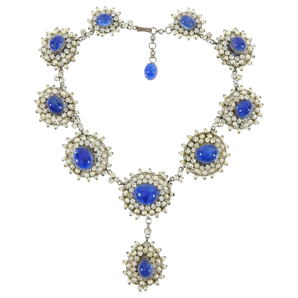 Balenciaga Goossens Vintage 1950's Poured Glass Faux Pearl Necklace