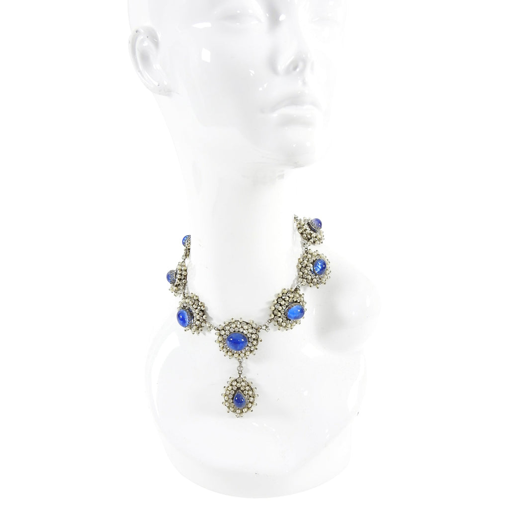Balenciaga Goossens Vintage 1950's Poured Glass Faux Pearl Necklace