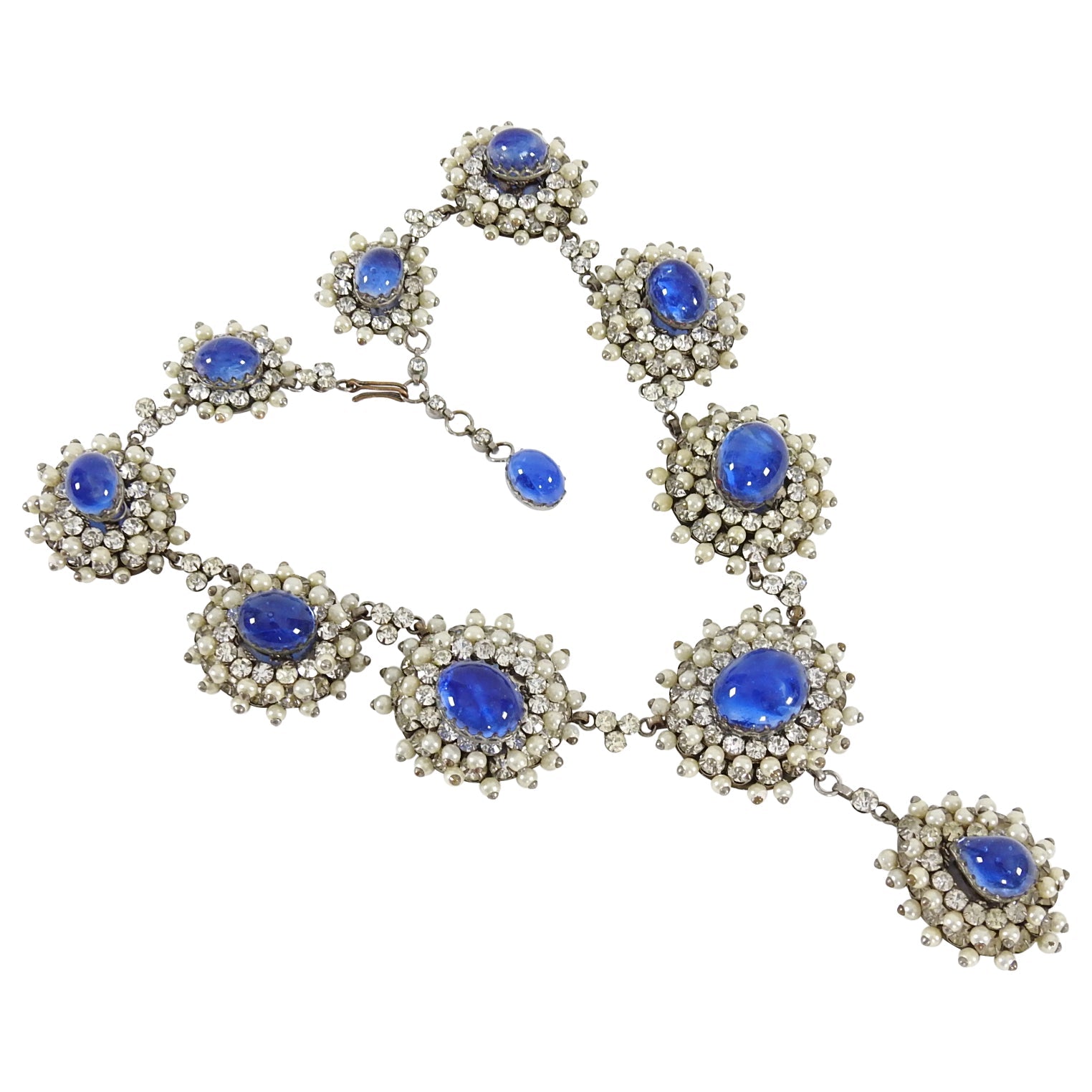 Balenciaga Goossens Vintage 1950's Poured Glass Faux Pearl Necklace