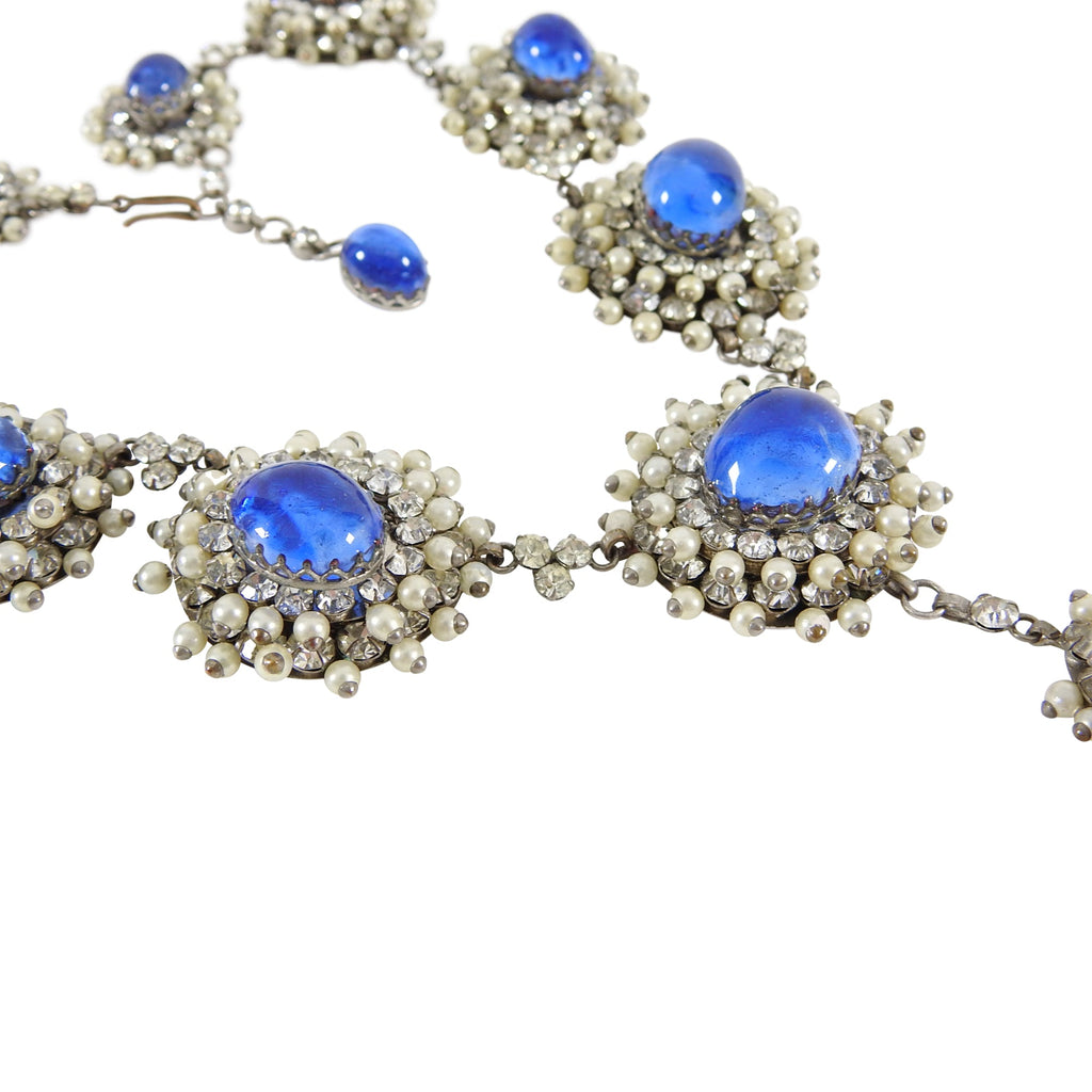 Balenciaga Goossens Vintage 1950's Poured Glass Faux Pearl Necklace
