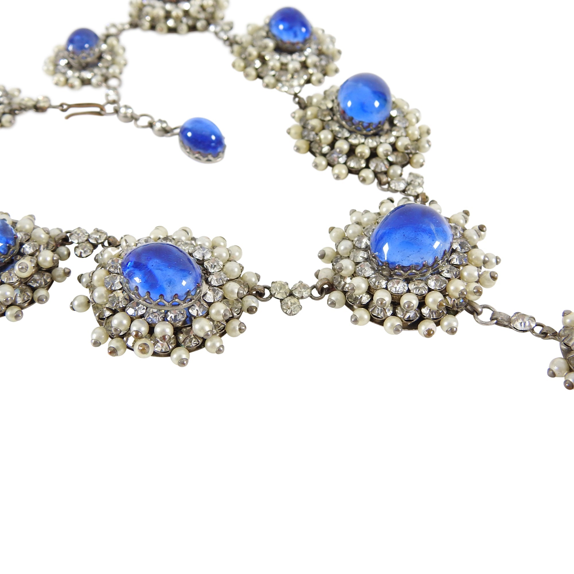 Balenciaga Goossens Vintage 1950's Poured Glass Faux Pearl Necklace