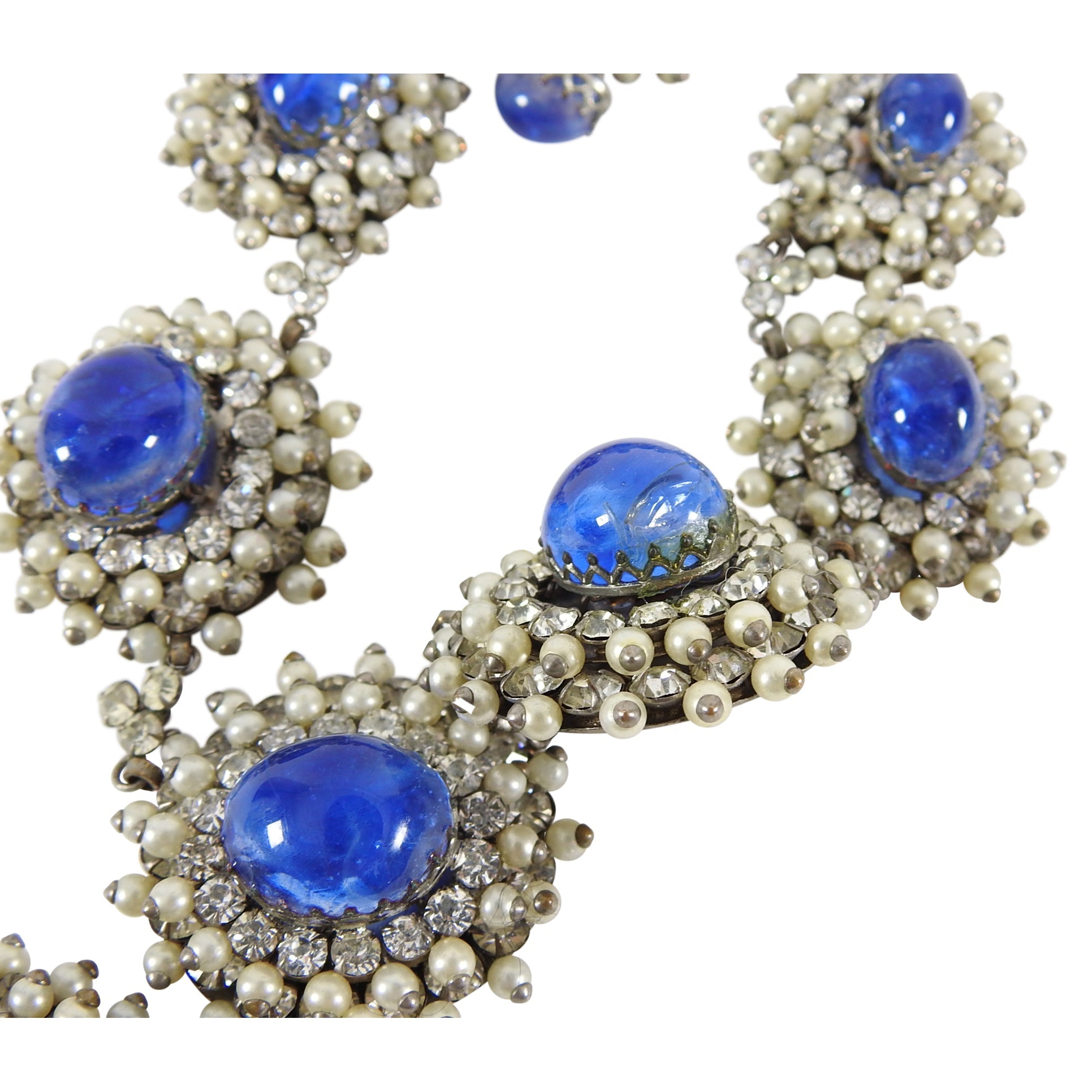 Balenciaga Goossens Vintage 1950's Poured Glass Faux Pearl Necklace