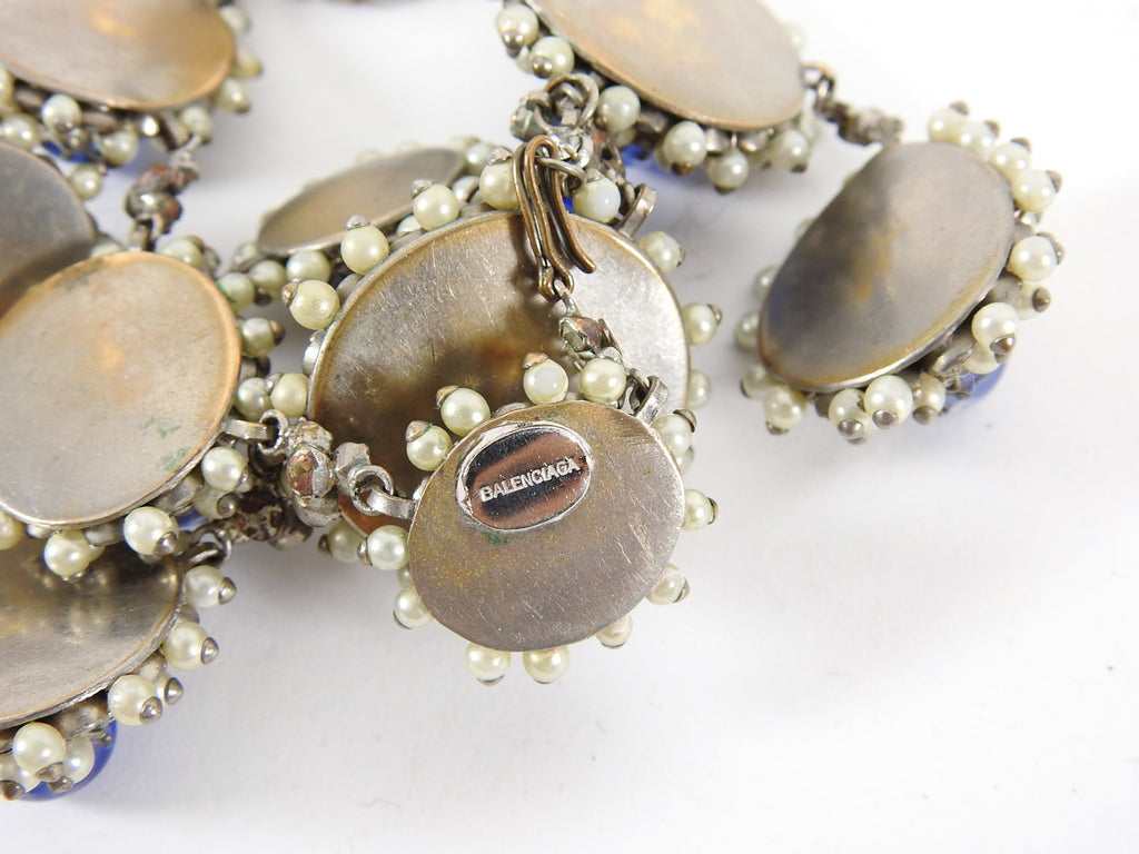 Balenciaga Goossens Vintage 1950's Poured Glass Faux Pearl Necklace