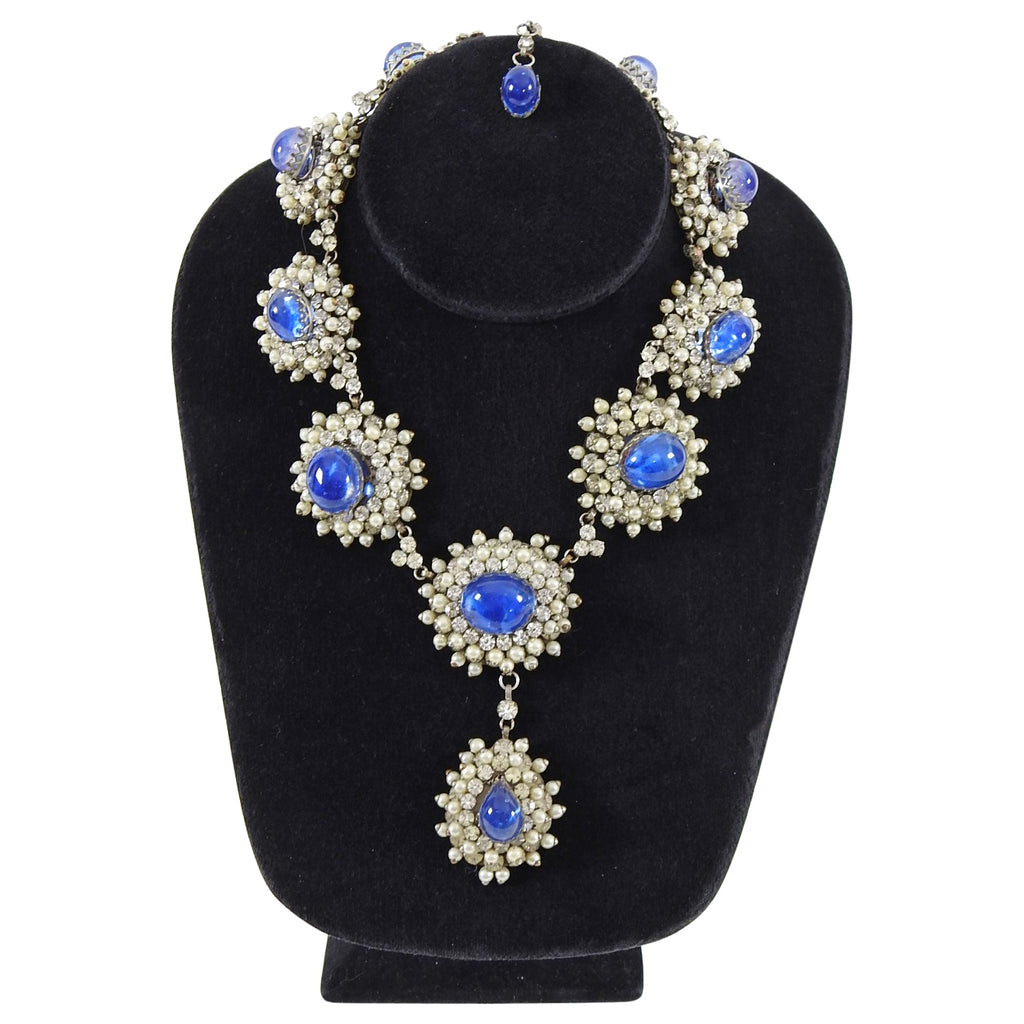 Balenciaga Goossens Vintage 1950's Poured Glass Faux Pearl Necklace