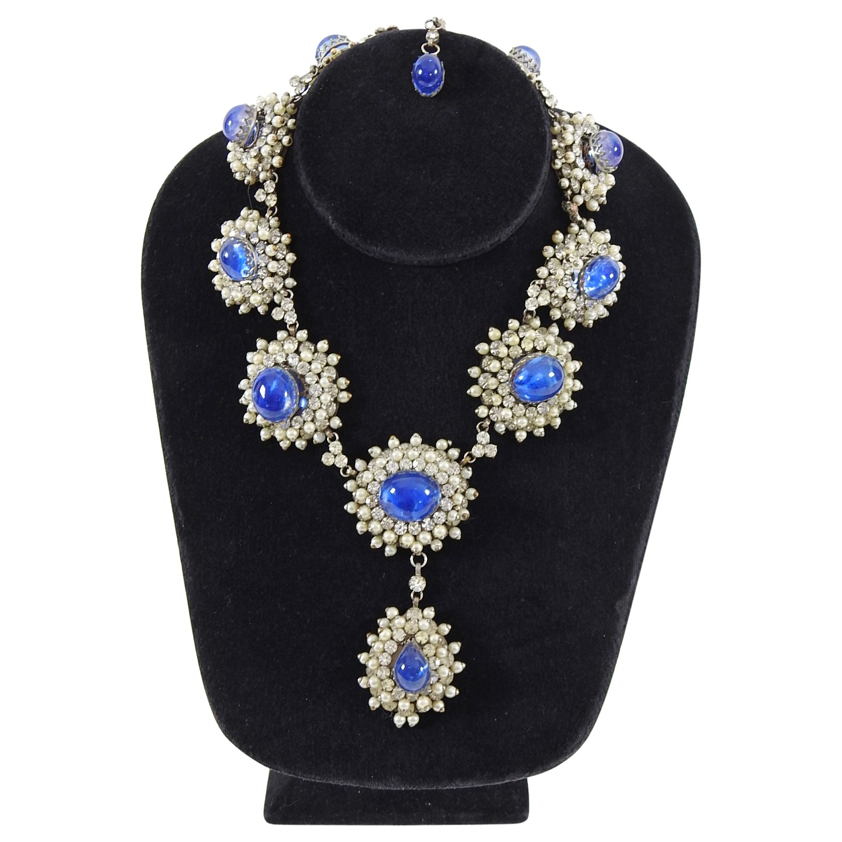 Balenciaga Goossens Vintage 1950's Poured Glass Faux Pearl Necklace