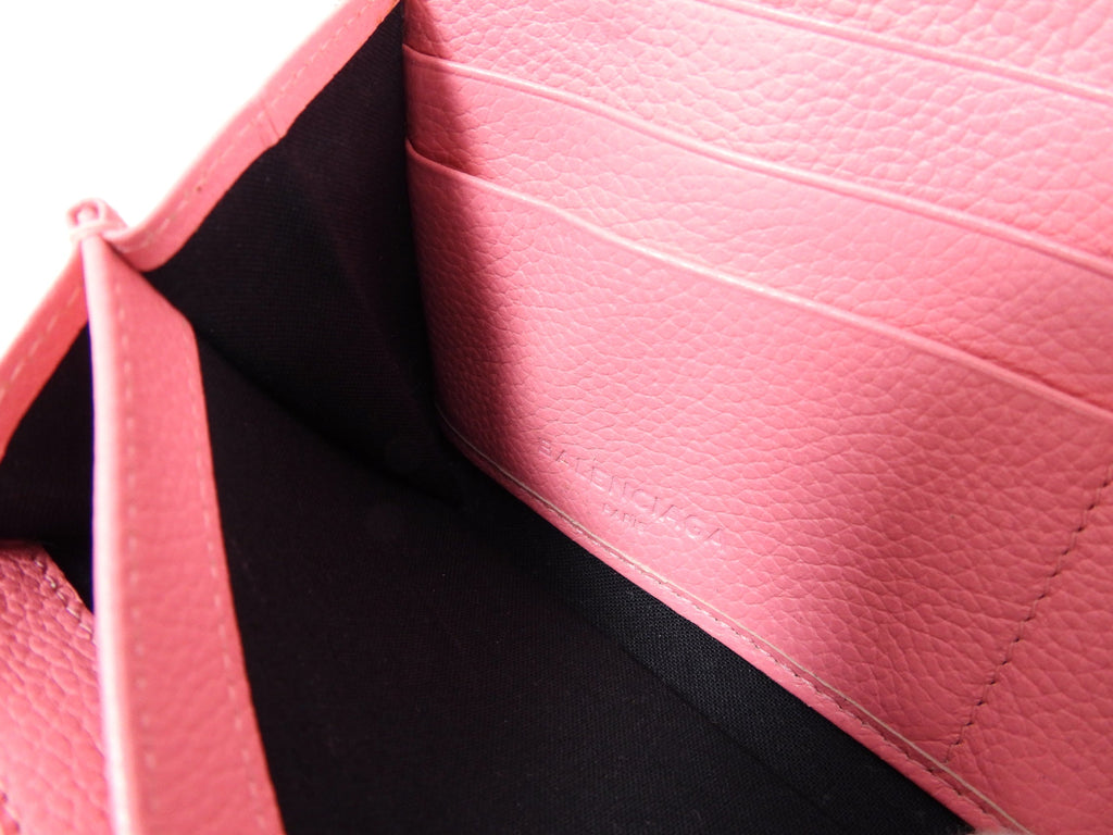 Balenciaga Pink Leather Classic City Zip Wallet