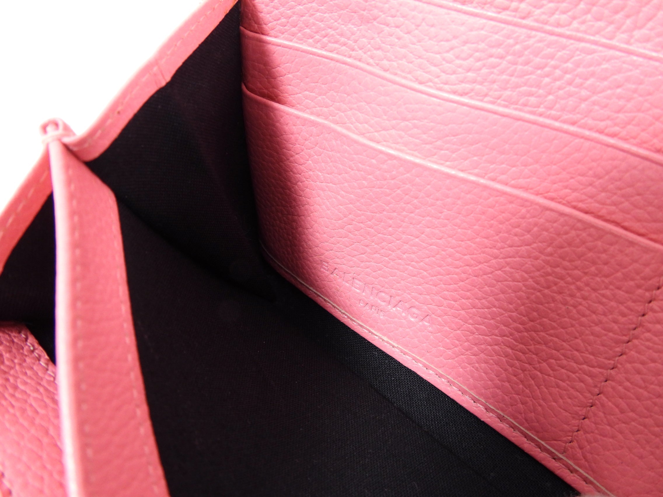 Balenciaga Pink Leather Classic City Zip Wallet