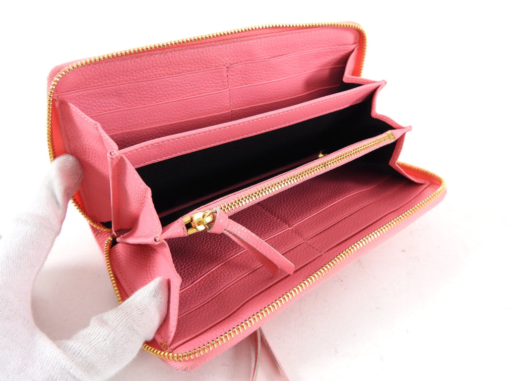 Balenciaga Pink Leather Classic City Zip Wallet
