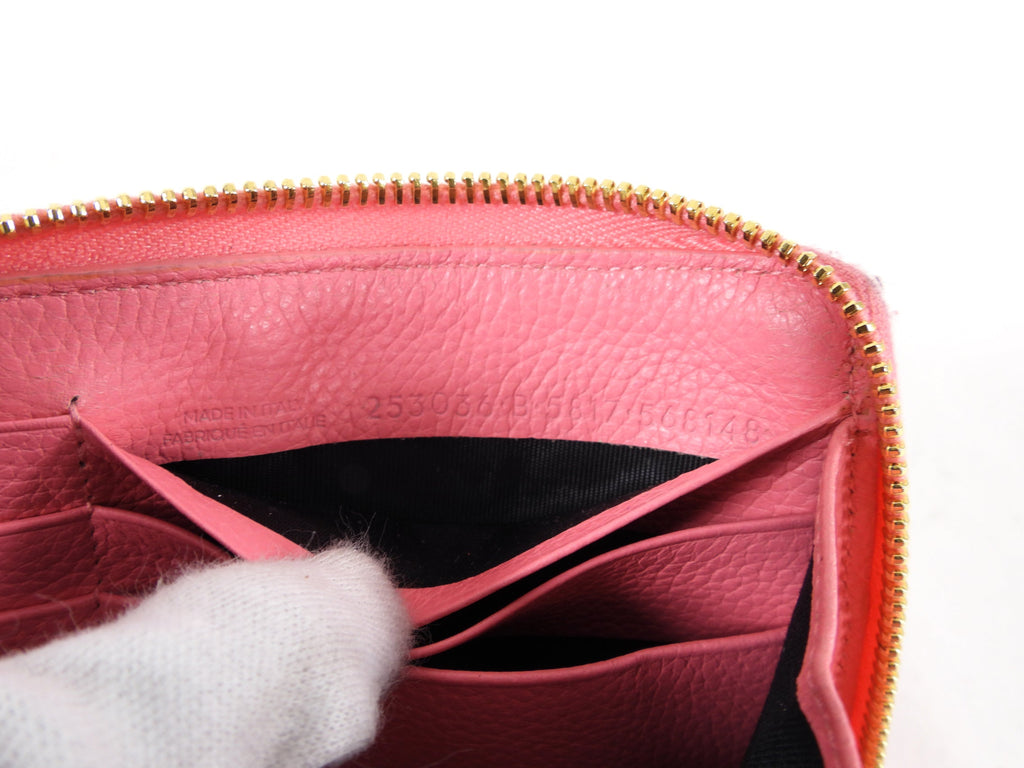 Balenciaga Pink Leather Classic City Zip Wallet