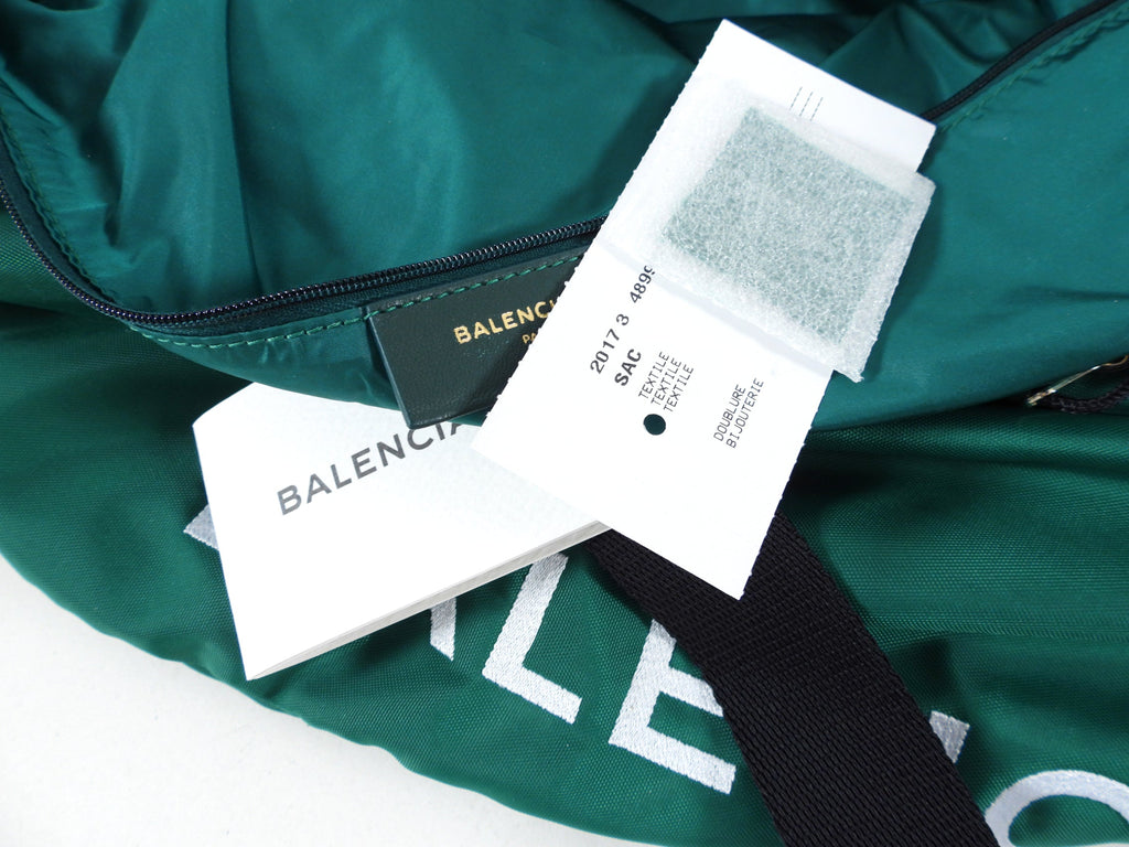 Balenciaga Green Nylon Large Wheel Bag