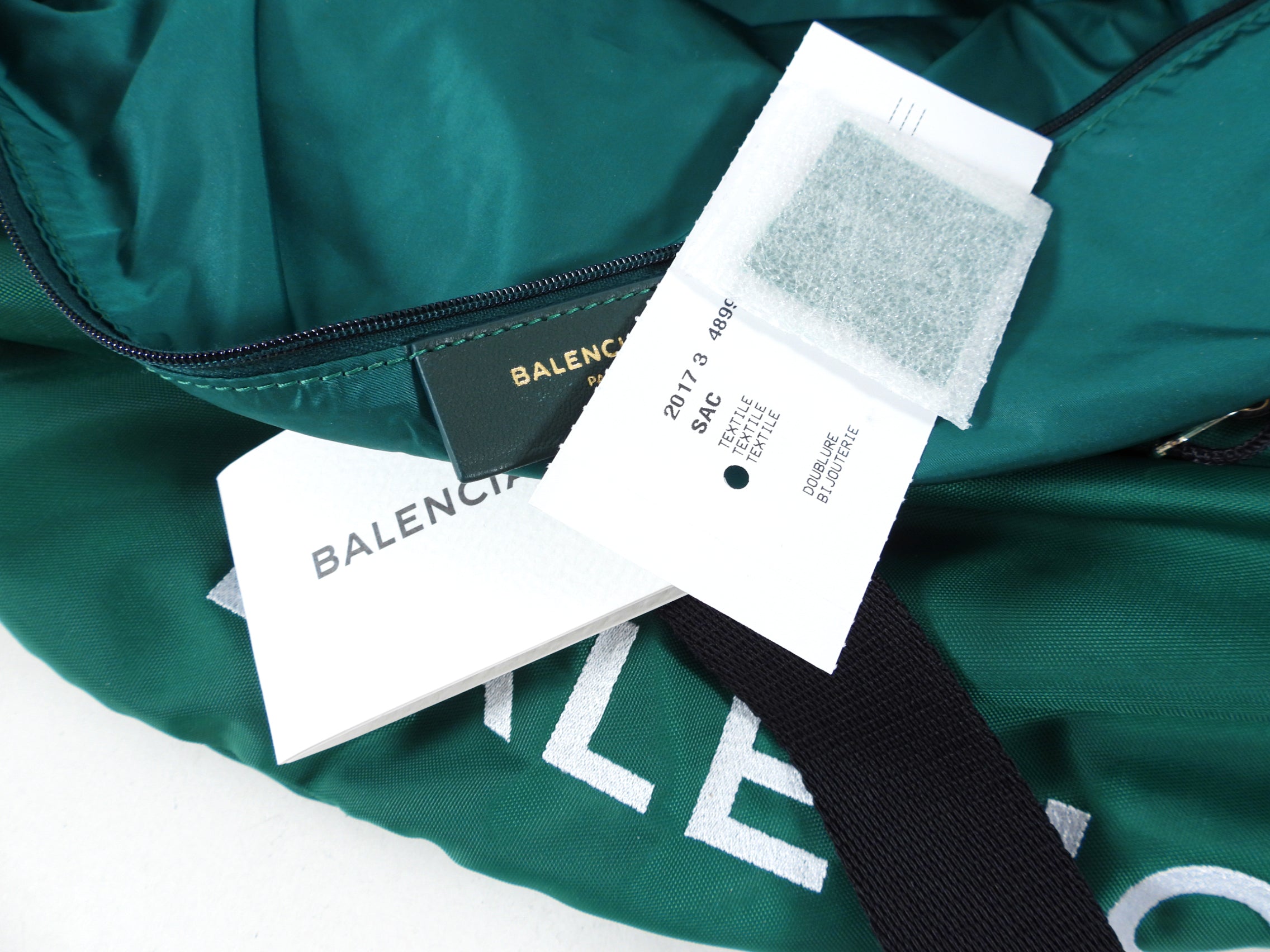 Balenciaga Green Nylon Large Wheel Bag