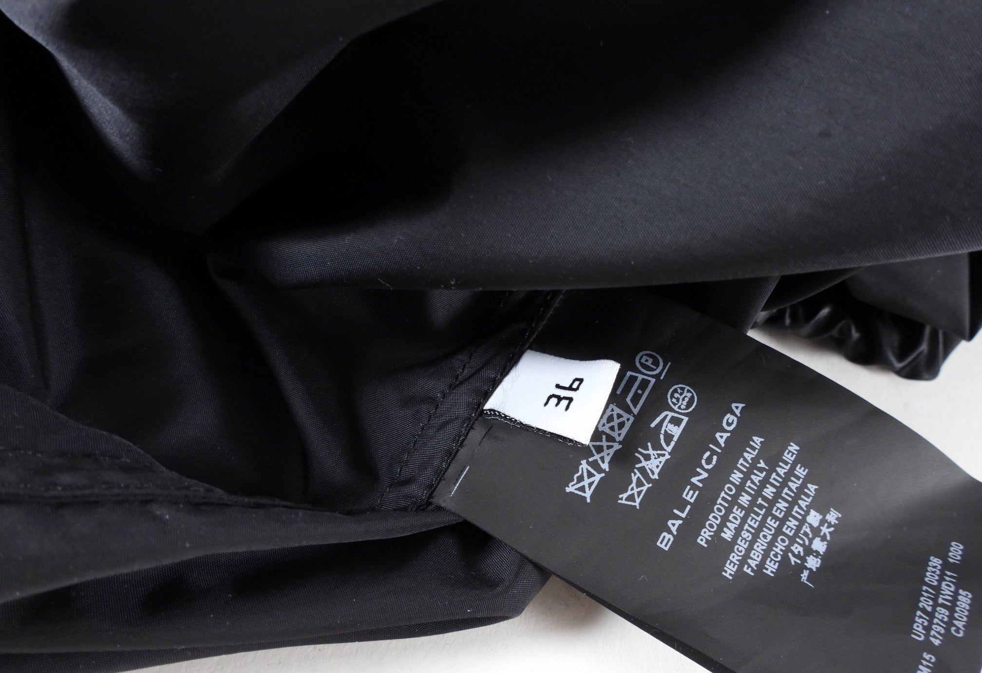 Balenciaga Black Light Nylon Hooded Windbreaker Jacket - FR36
