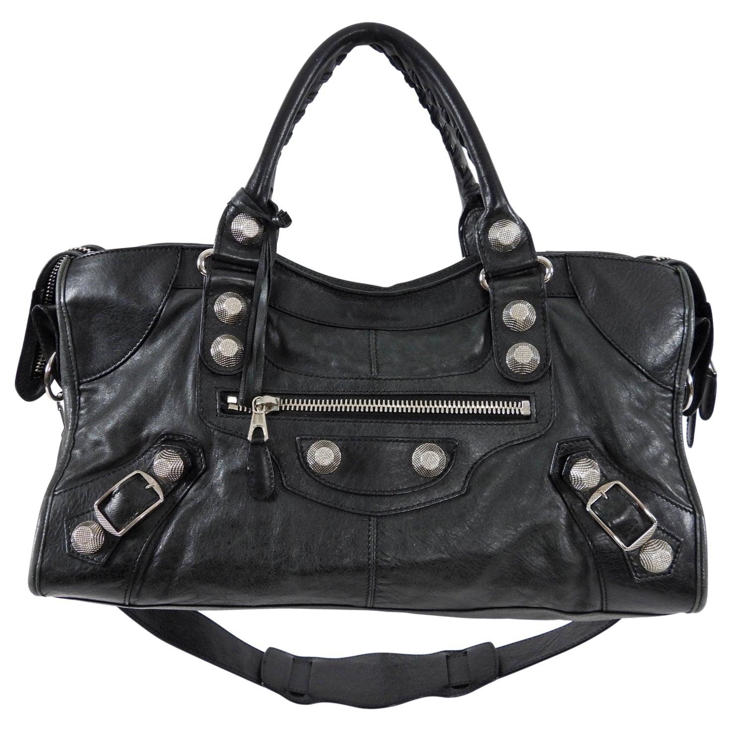 Balenciaga Dark Hunter Green Leather City Bag