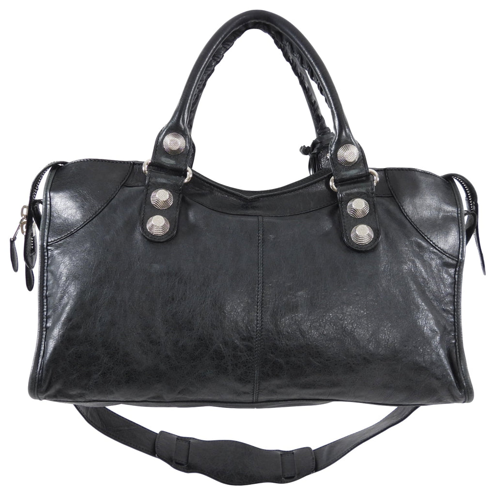 Balenciaga Dark Hunter Green Leather City Bag