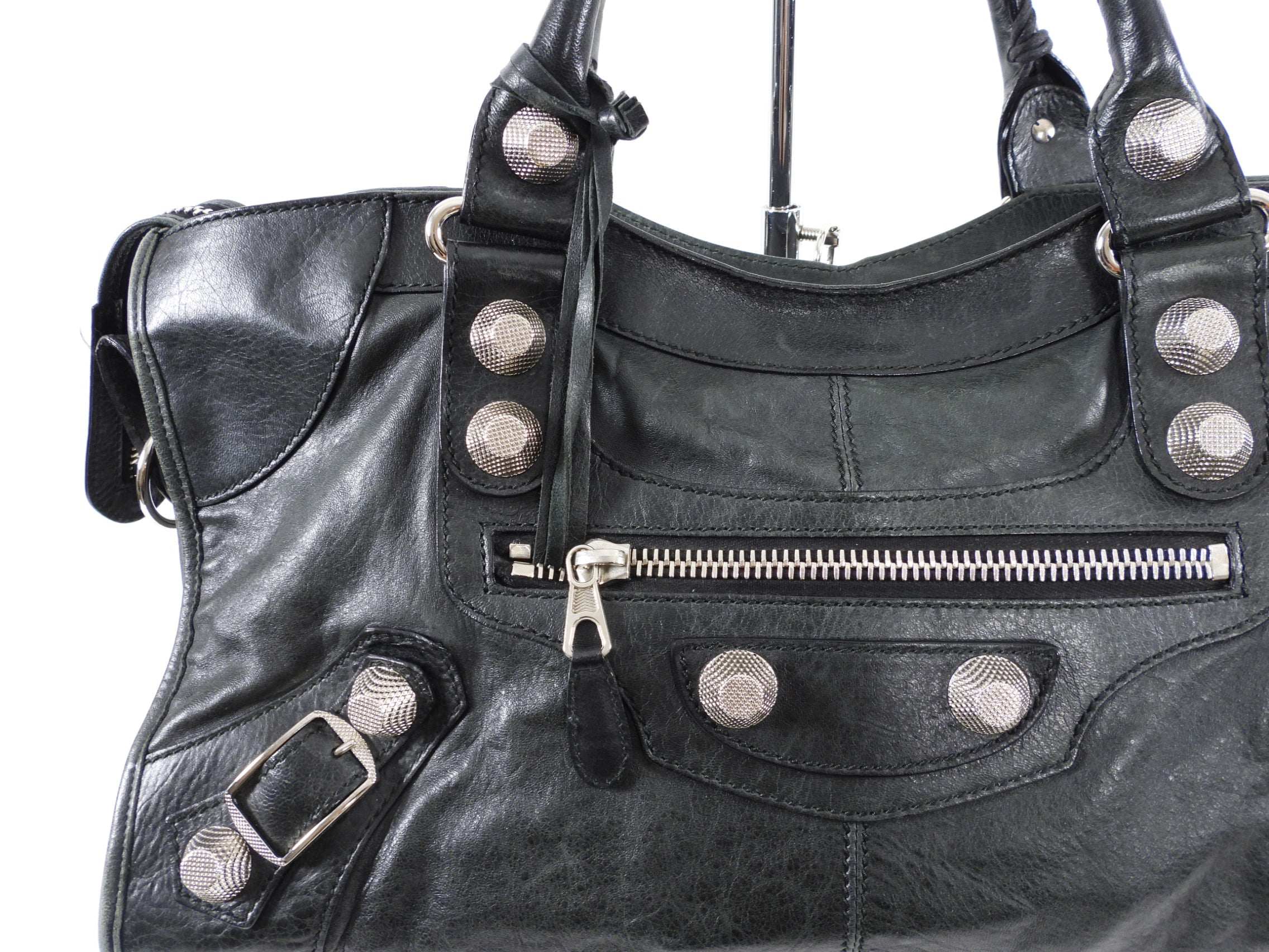 Balenciaga Dark Hunter Green Leather City Bag