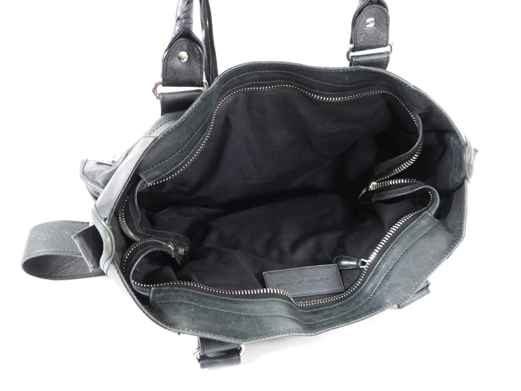 Balenciaga Dark Hunter Green Leather City Bag