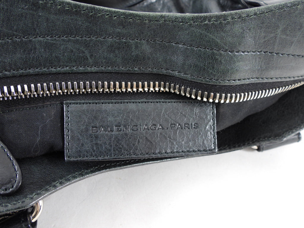 Balenciaga Dark Hunter Green Leather City Bag