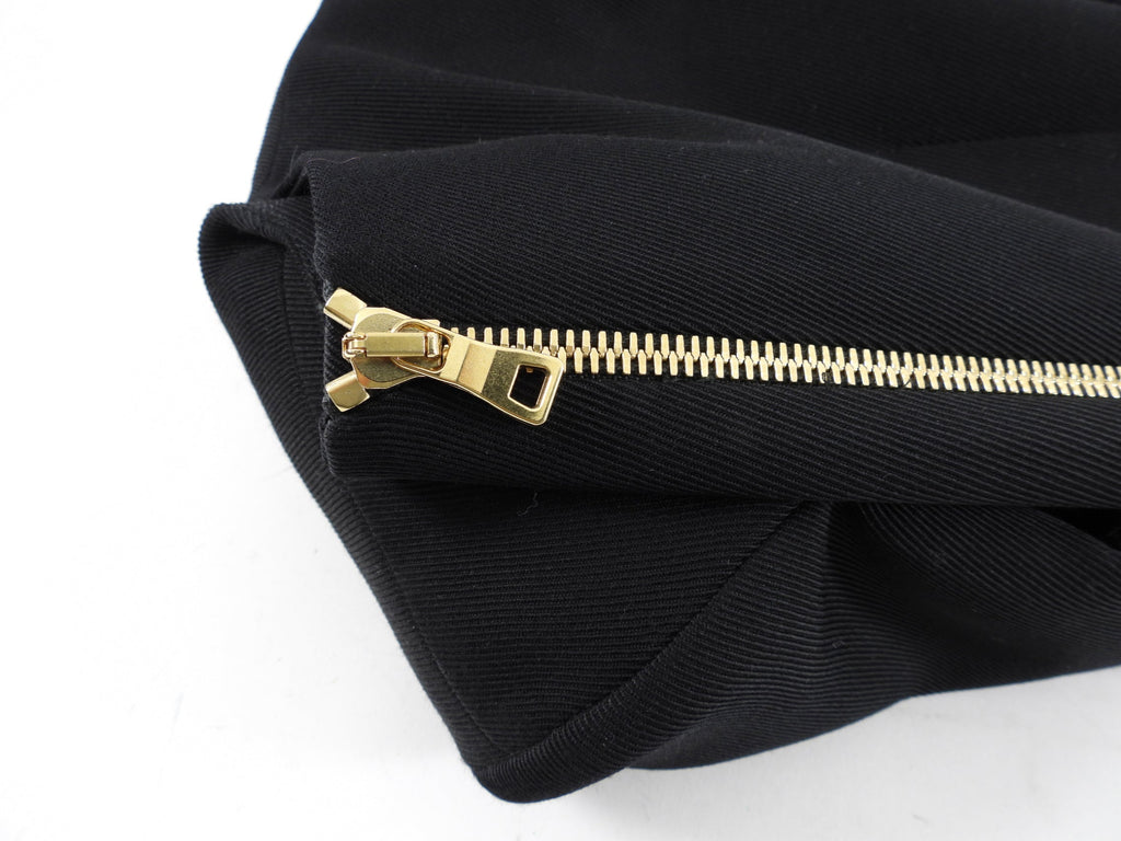 Balmain Black Wool Cache-Coeur Blazer Dress with Gold Buttons - USA 12