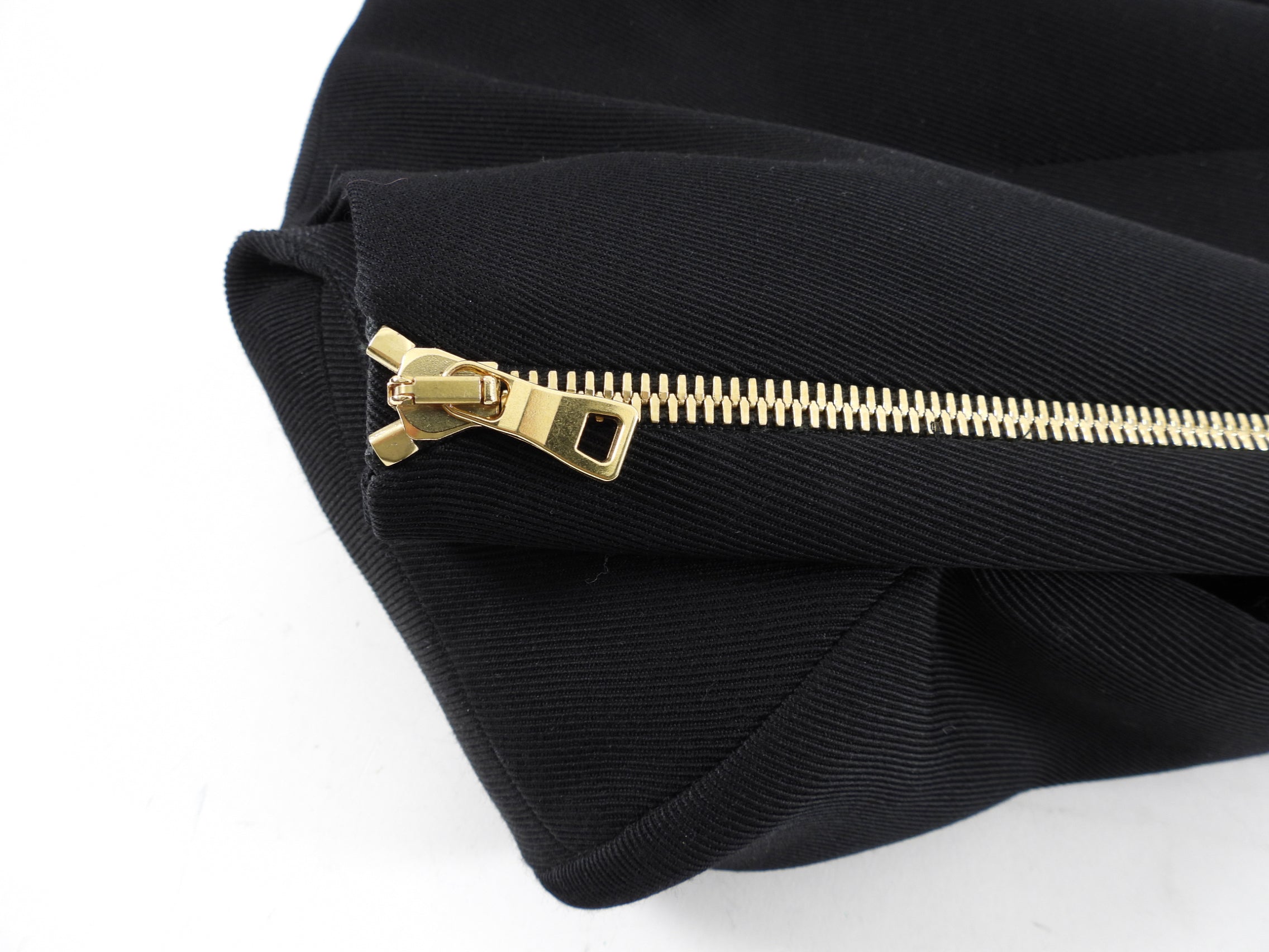 Balmain Black Wool Cache-Coeur Blazer Dress with Gold Buttons - USA 12