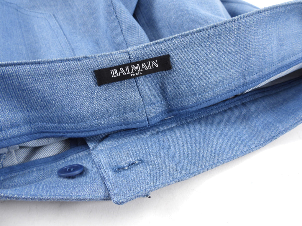 Balmain Blue Slim Light Denim Trousers - FR36