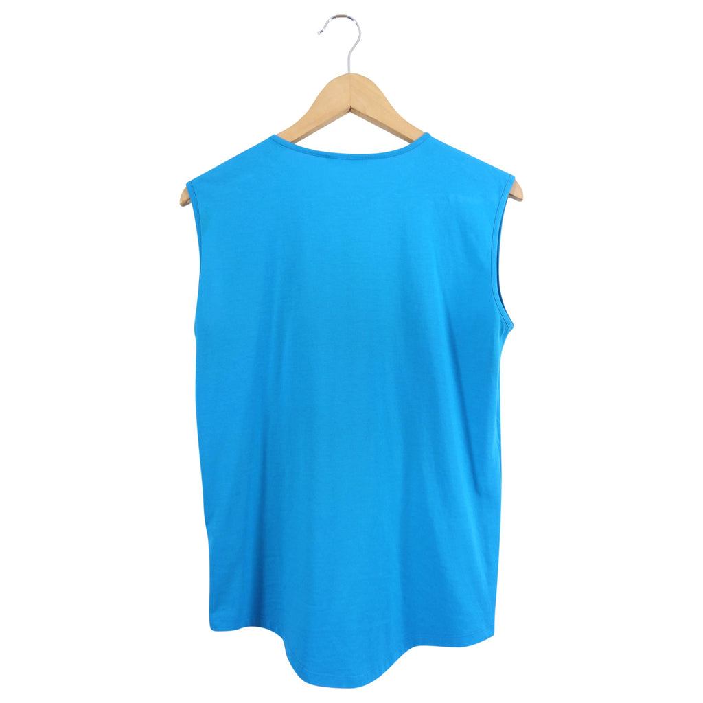 Balmain Blue and Gold Logo Tank Top - S (4/6)