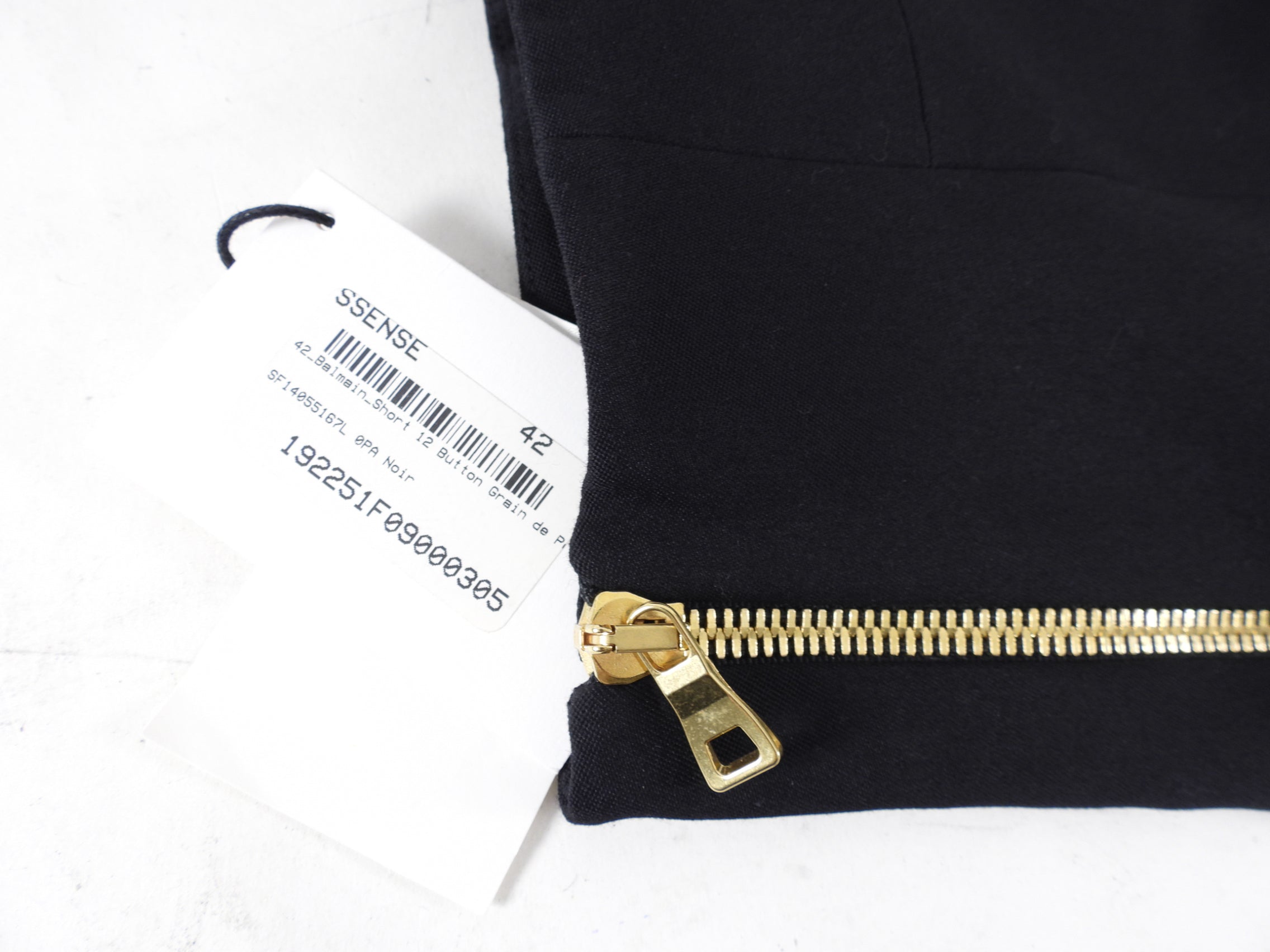 Balmain Black Wool Fitted Mini Pencil Skirt with Gold Buttons - FR42 / USA 10