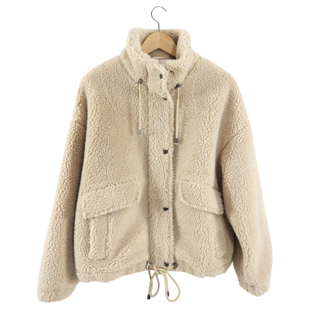 BA&SH Beige Sherpa Sanja Teddy Jacket - S