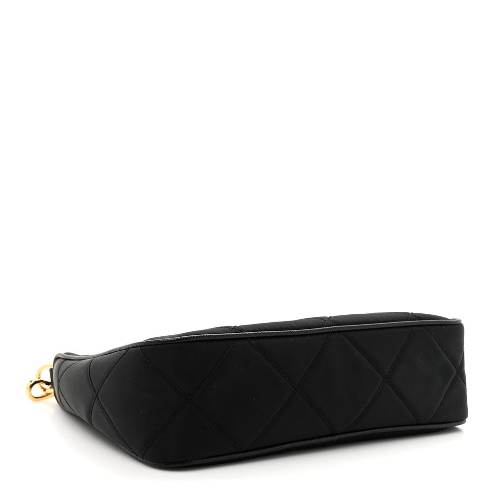Re-Nylon Saffiano Quilted Mini Re-Edition 1995 Chaine Shoulder Bag Black