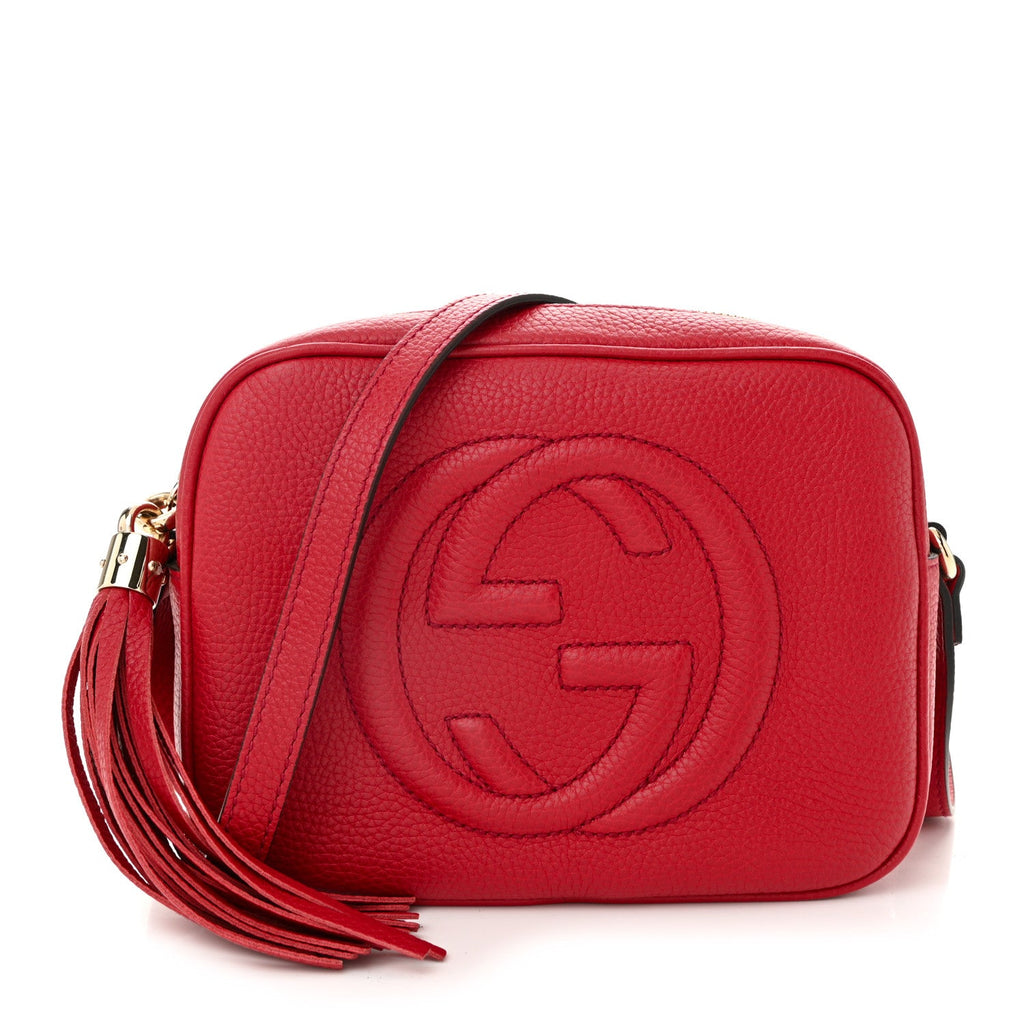 Pebbled Calfskin Small Soho Disco Bag Tabasco Red
