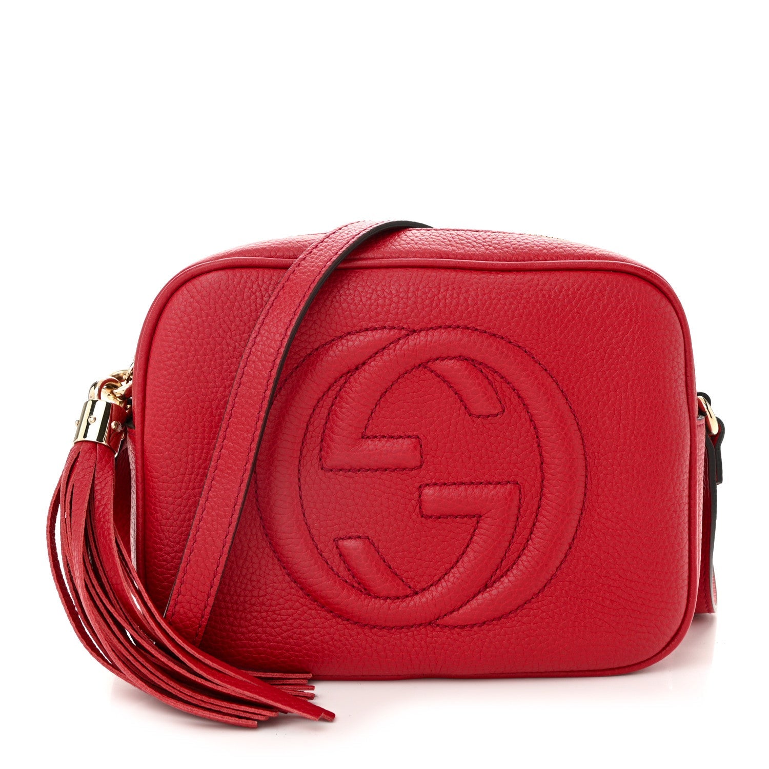 Pebbled Calfskin Small Soho Disco Bag Tabasco Red