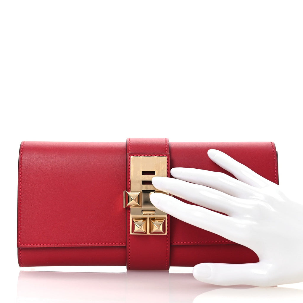 Tadelakt Medor 23 Clutch Rouge Vif