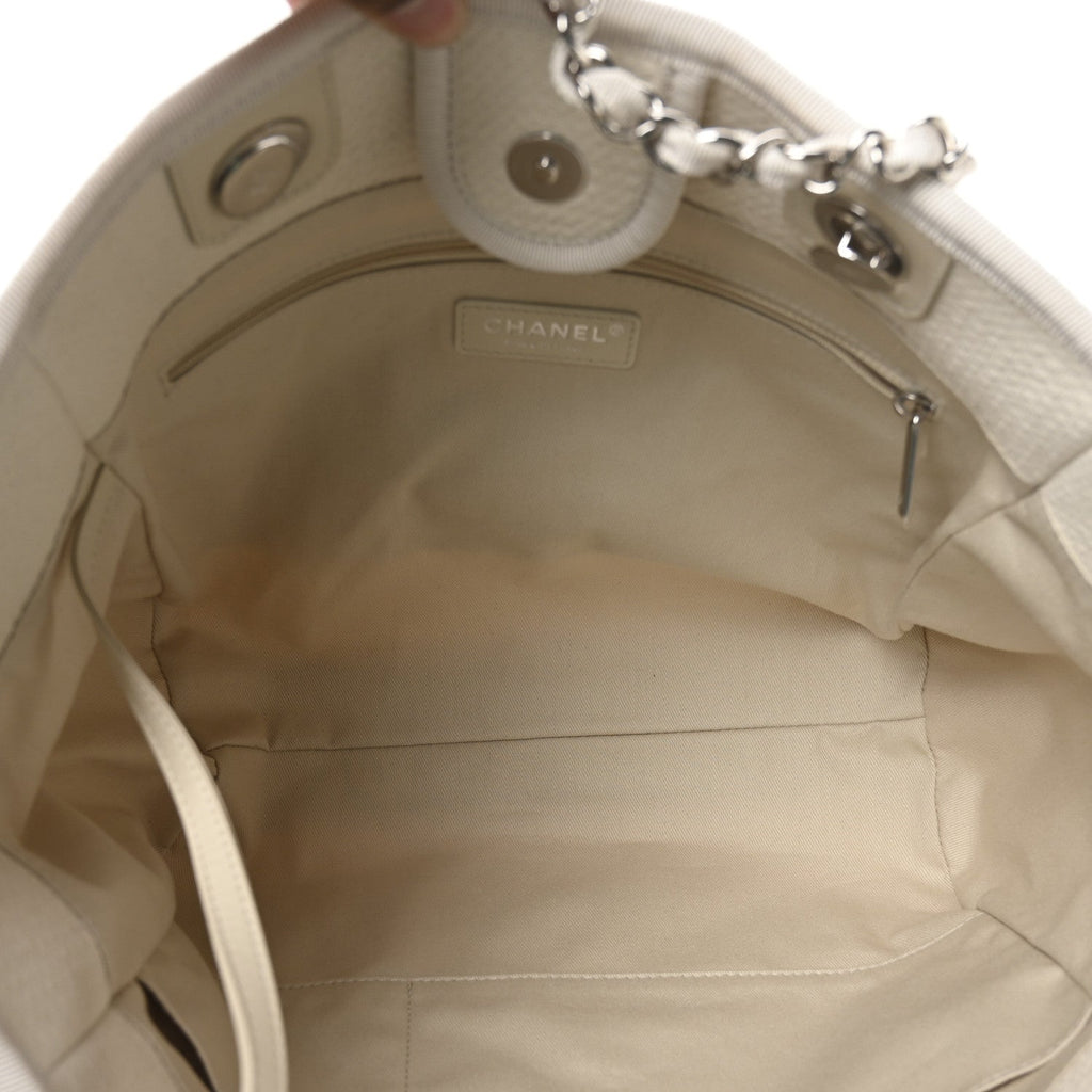 Mixed Fibers Small Deauville Tote White