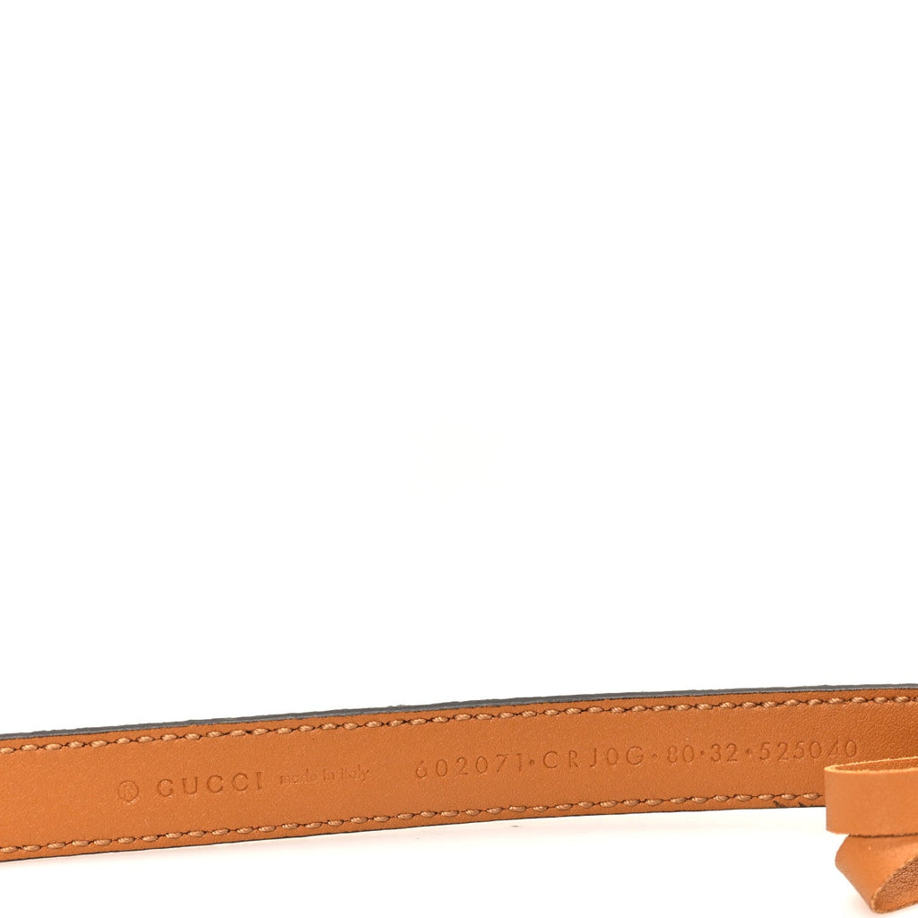Suede Torchon Double G 15mm Belt 80 32 Vintage Sun Oil