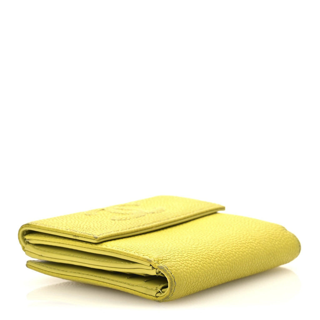 Caviar Timeless CC Compact French Wallet Yellow