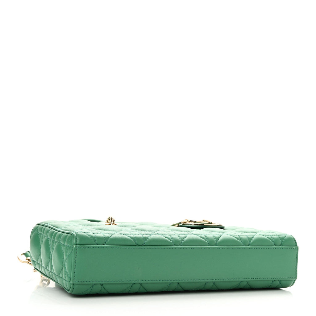 Lambskin Cannage Medium Lady D-Joy Green