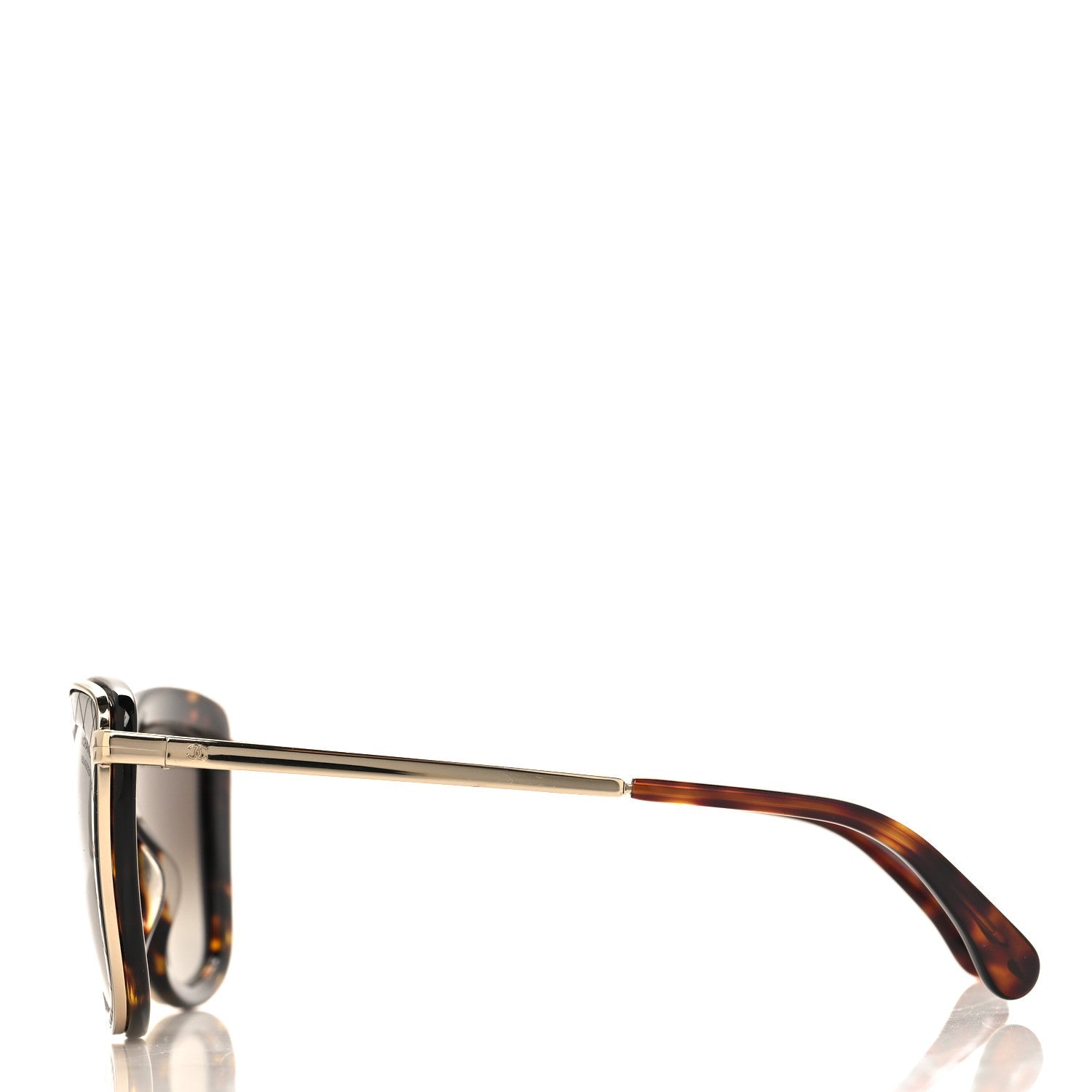 Acetate Quilted Metal Butterfly Sunglasses 4238-A Dark Tortoise Gold