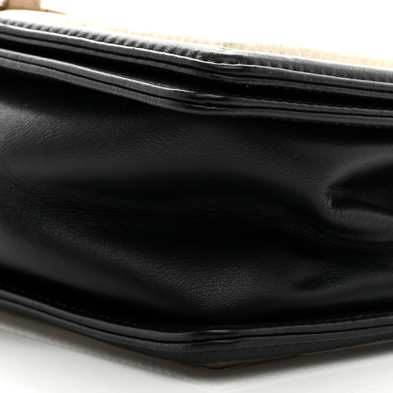 Metallic Calfskin Pleated Medium Boy In Rome Flap Black Gold