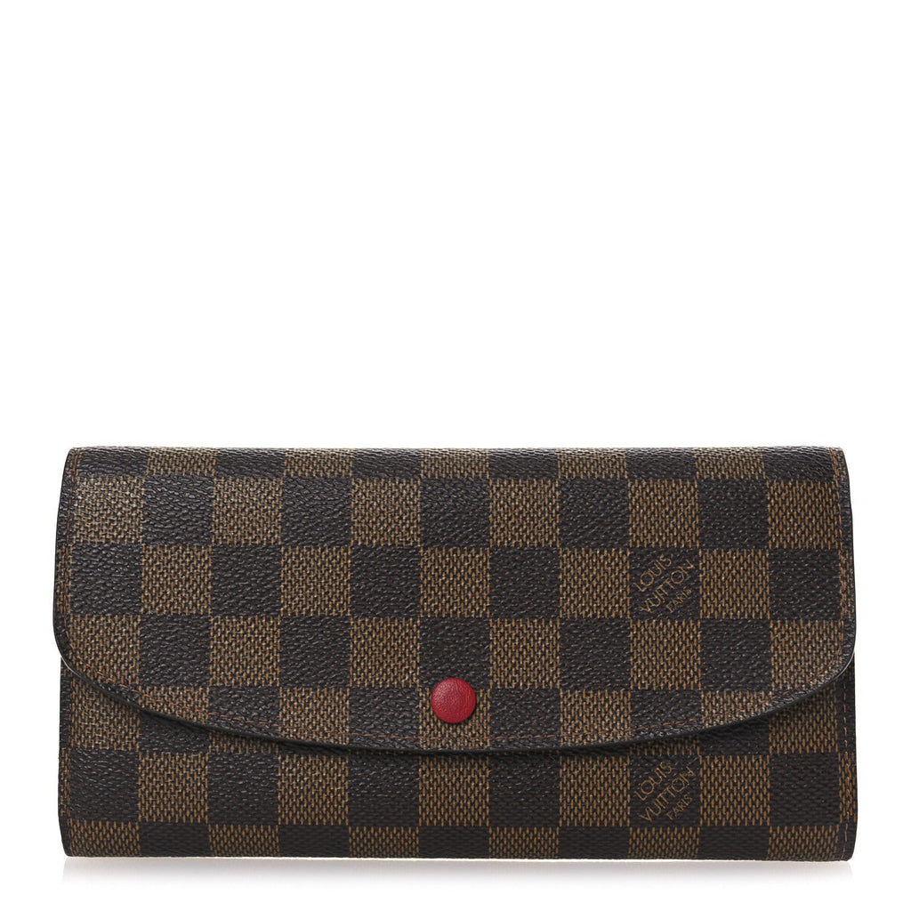 Damier Ebene Emilie Wallet Red