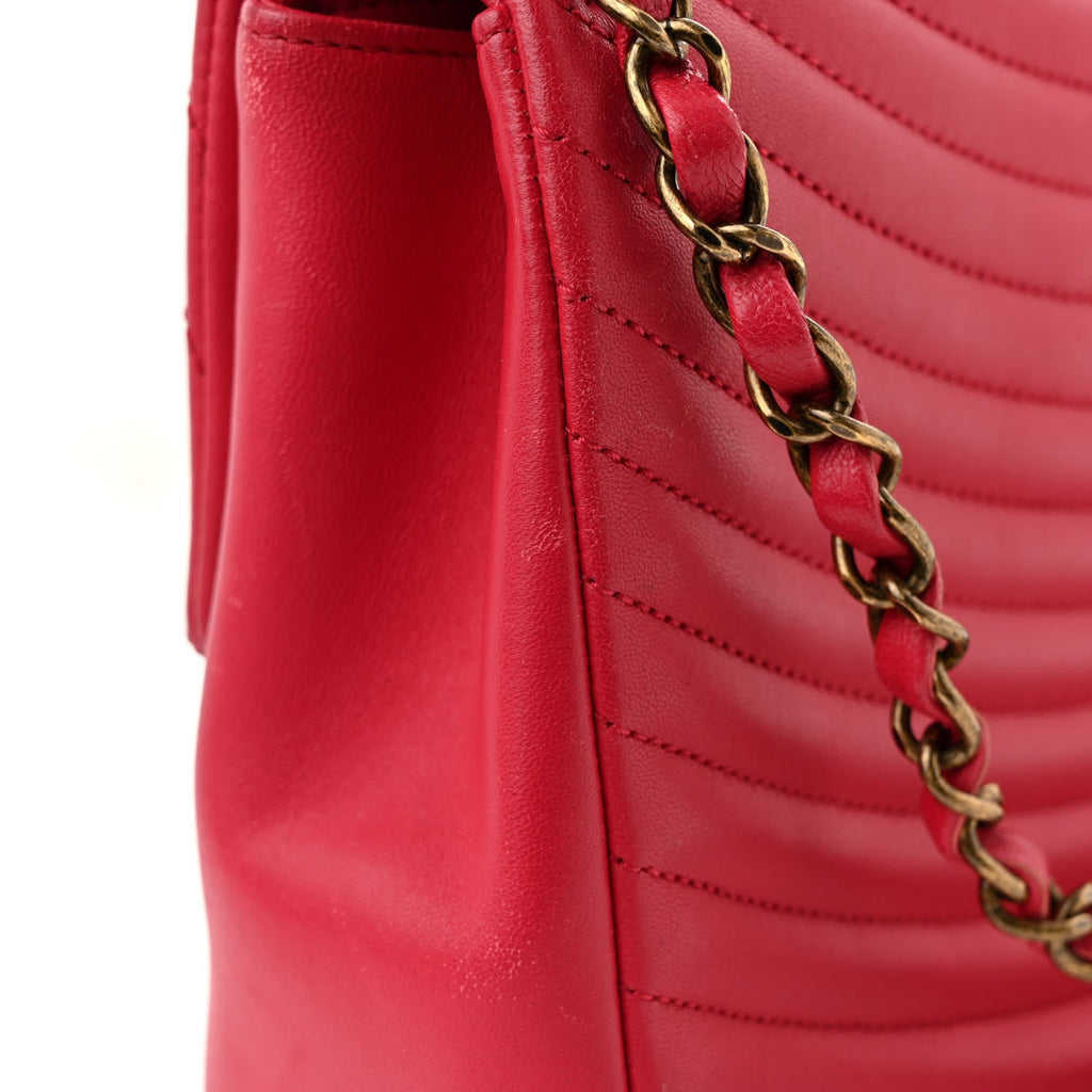 Lambskin Borse Romane Single Flap Dark Pink