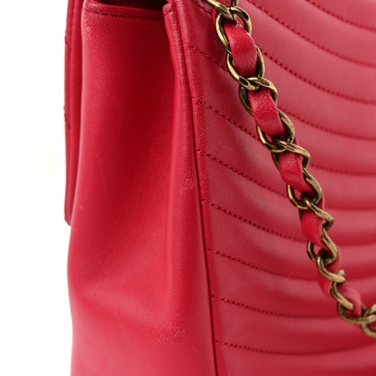 Lambskin Borse Romane Single Flap Dark Pink