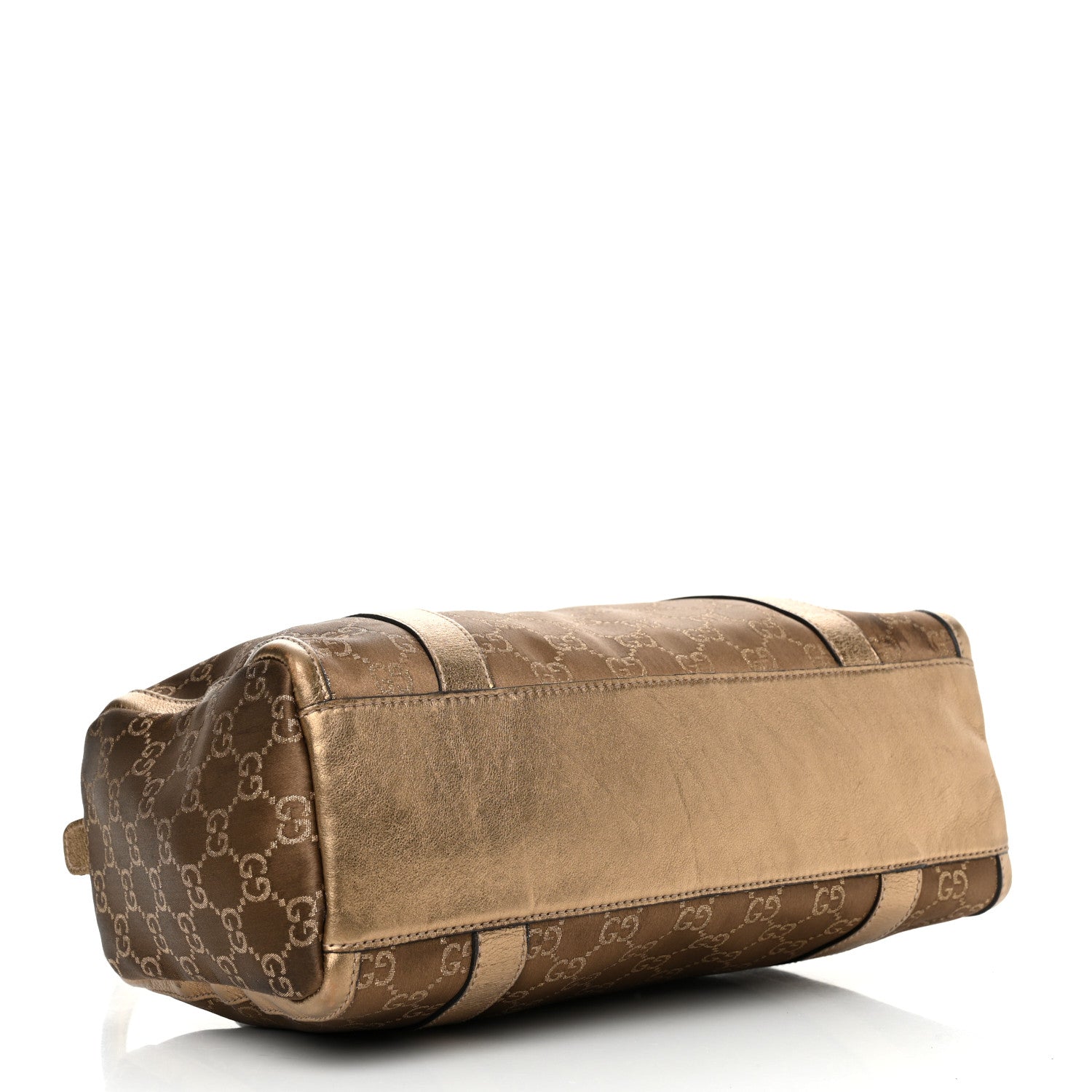 Satin Monogram Small Abbey Boston Metallic Bronze