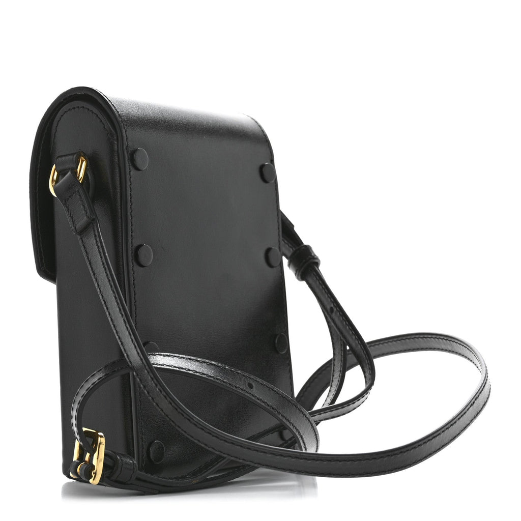 Boarded Plutone Calfskin Mini Horsebit 1955 Crossbody Bag Black