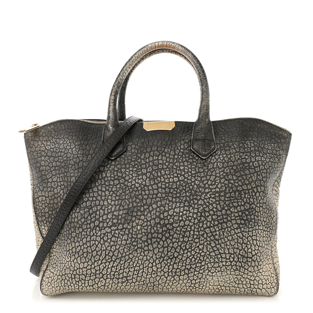 Gradient Metallic Signature Grain Medium Dewsbury Tote Black Gold